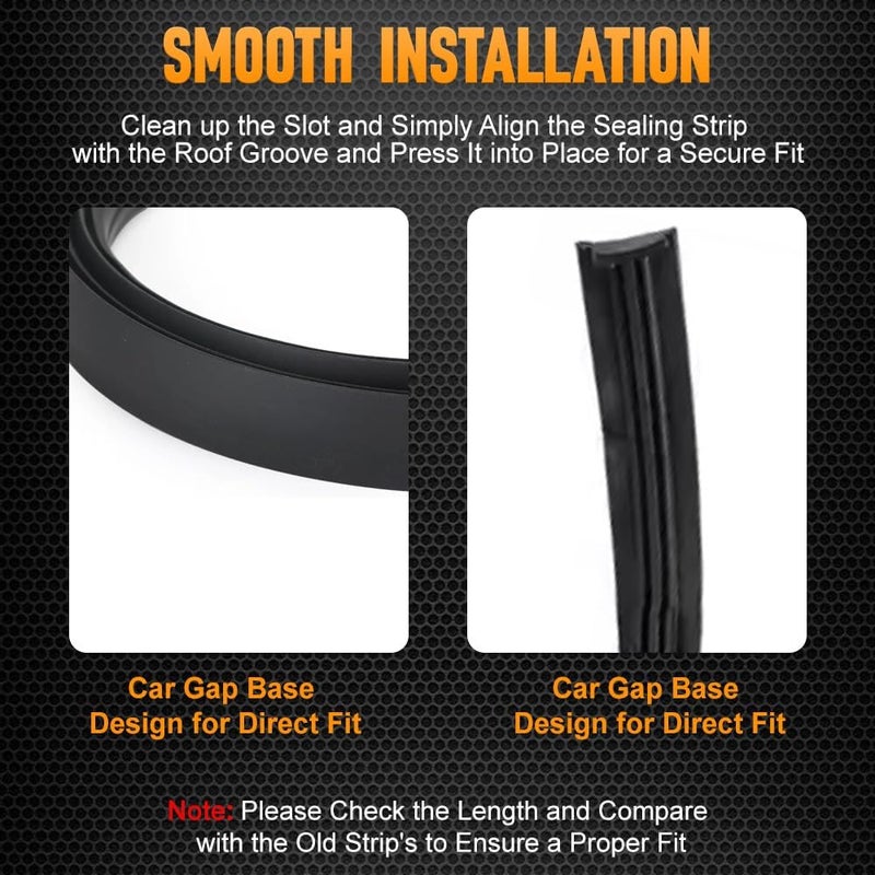 RAGBUSCLE Roof Drip Molding, 1 Pair Car Roof Moulding Trim Seal Kit, Compatible with Toyota Hilux Vigo SR5 2005-2014 75551-0K011, 75552-0K011 - Image 4